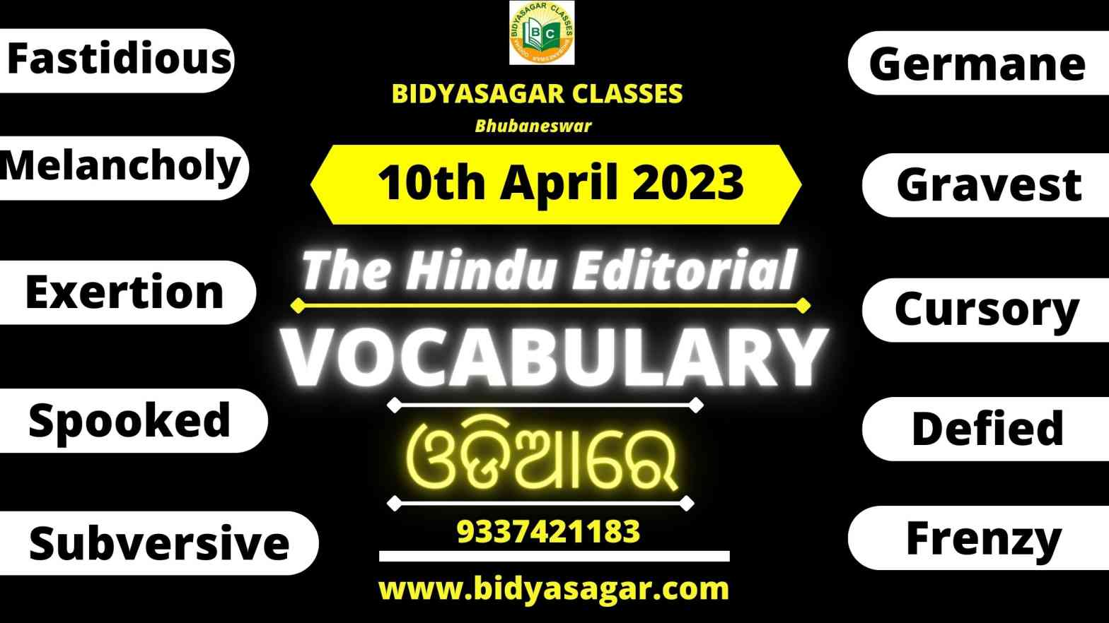 The Hindu Editorial Vocabulary of 10th April 2023