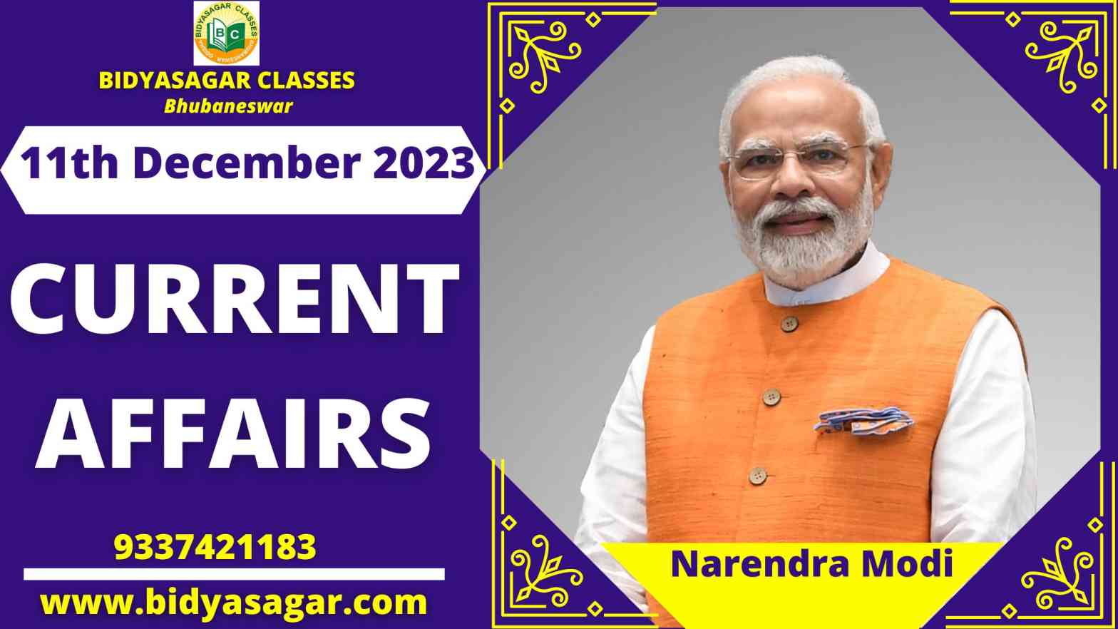 Today's Headlines : 11th December Current Affairs 2023