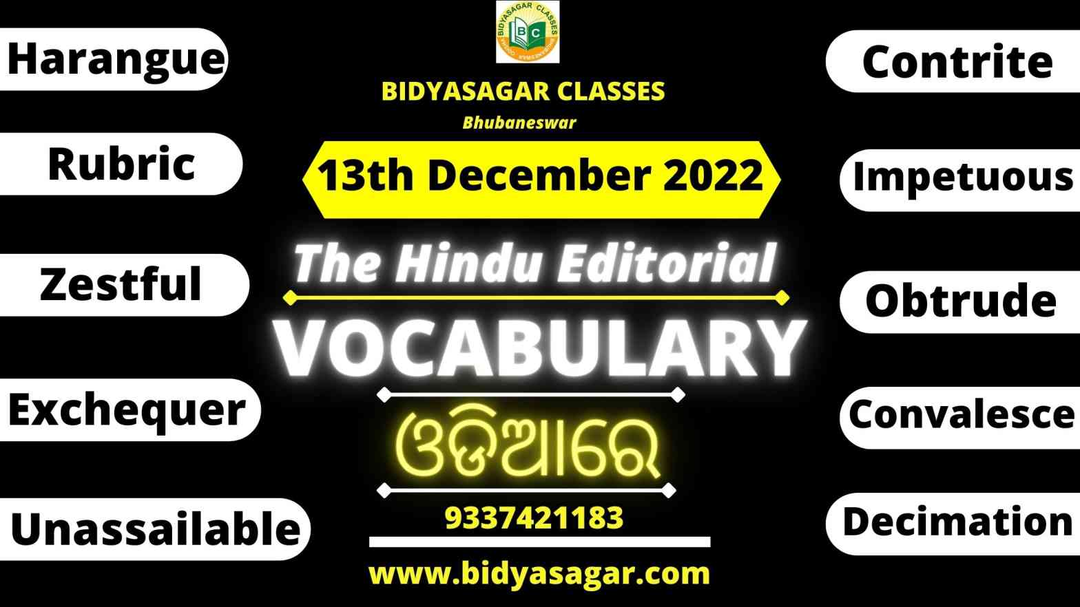 The Hindu Editorial Vocabulary of 13th december 2022