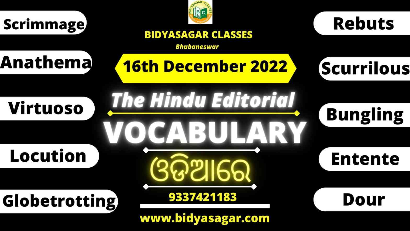 The Hindu Editorial Vocabulary of 16th december 2022