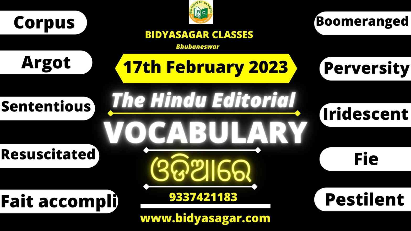 The Hindu Editorial Vocabulary of 17th February 2023