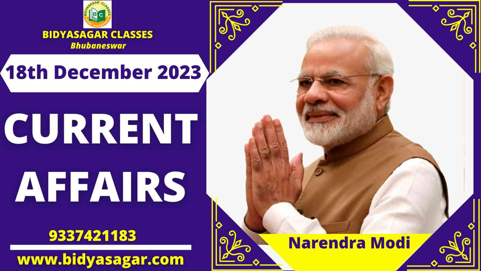 Today's Headlines : 18th December Current Affairs 2023