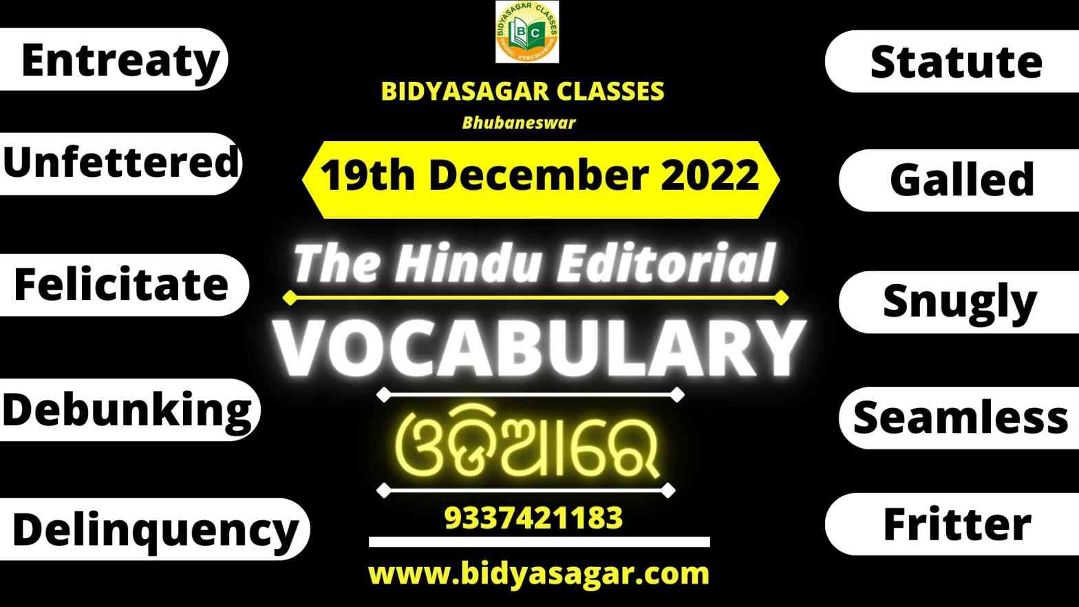 The Hindu Editorial Vocabulary of 19th december 2022