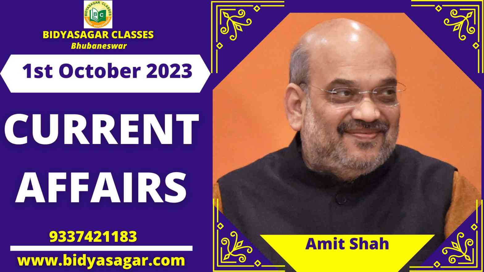 Today's Headlines : 1st October Current Affairs 2023