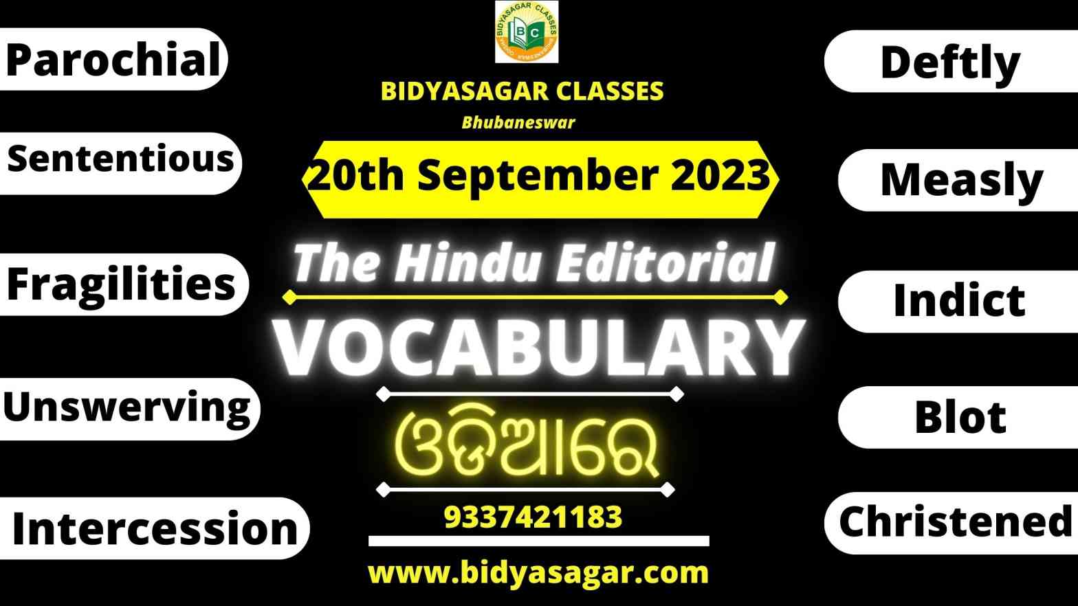 The Hindu Editorial Vocabulary of 20th September 2023