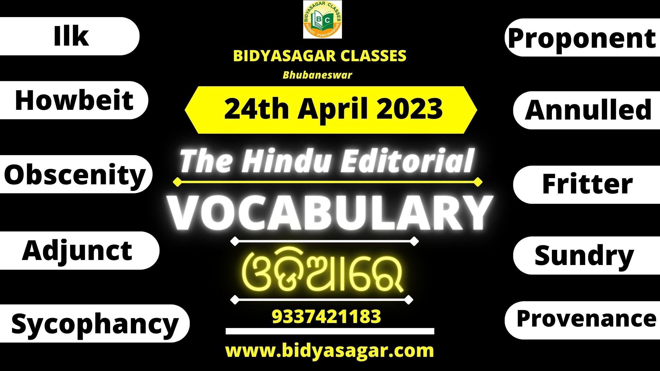 The Hindu Editorial Vocabulary of 24th April 2023