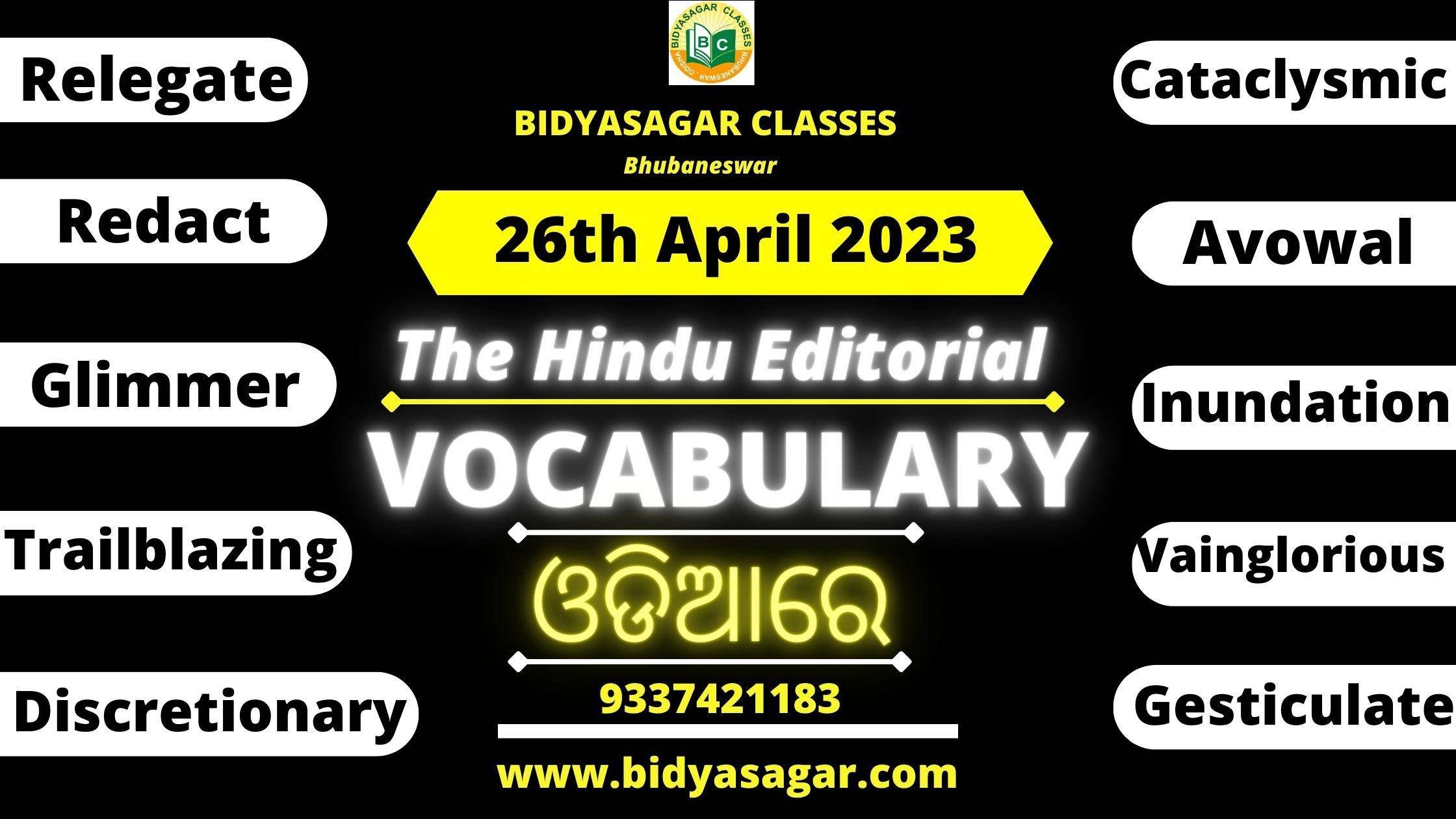 The Hindu Editorial Vocabulary of 26th April 2023