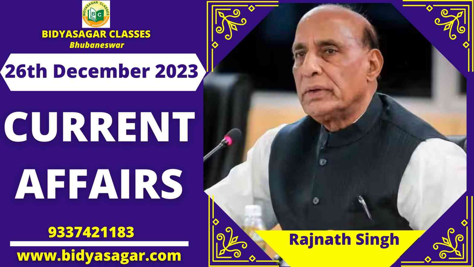 Today's Headlines : 26th December Current Affairs 2023