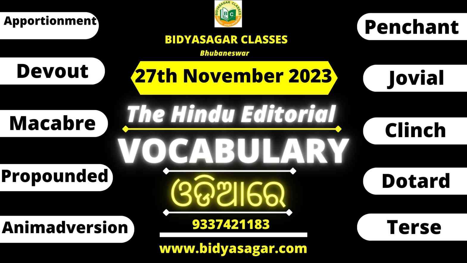 The Hindu Editorial Vocabulary of 27th November 2023