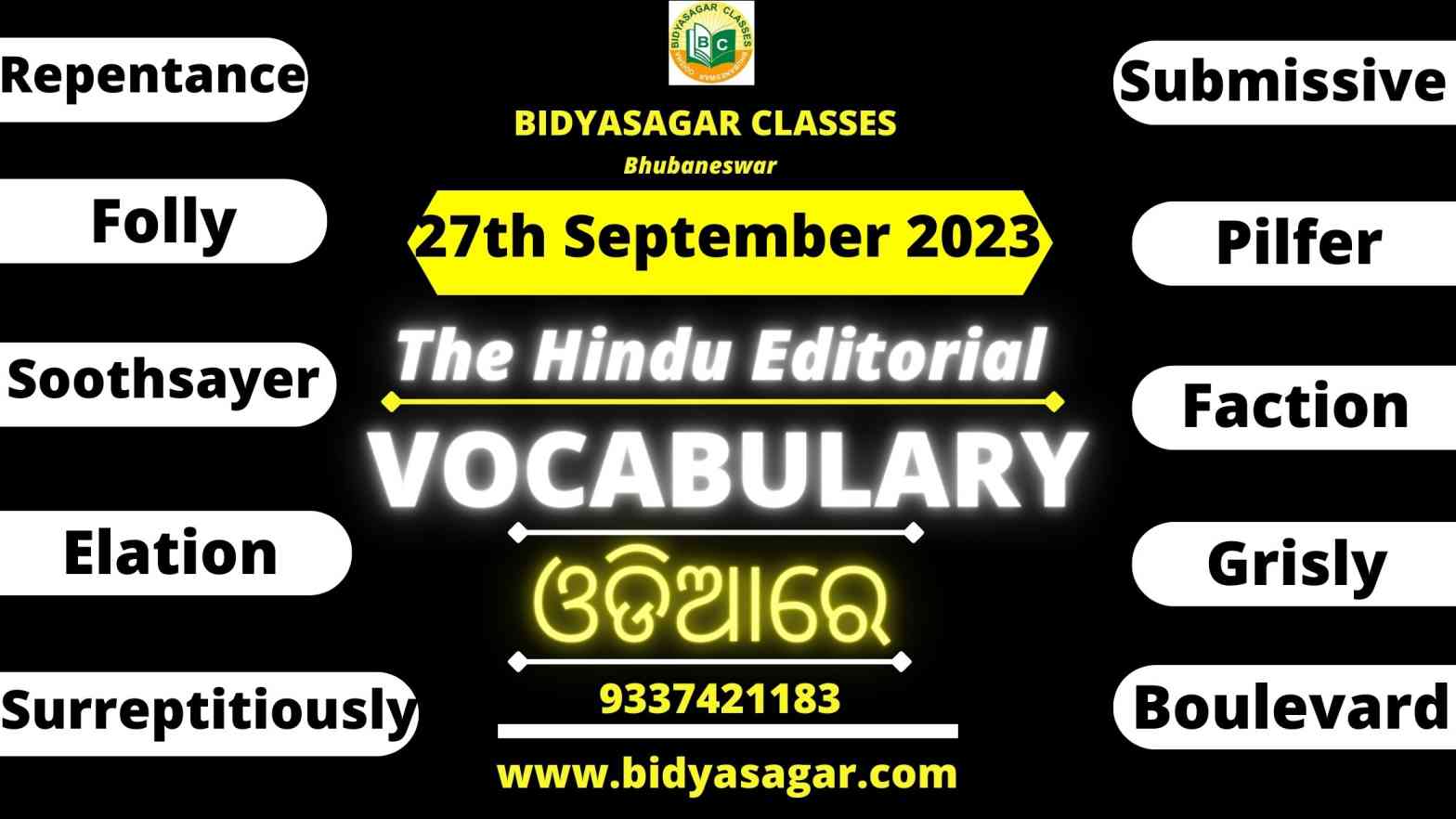 The Hindu Editorial Vocabulary of 27th September 2023