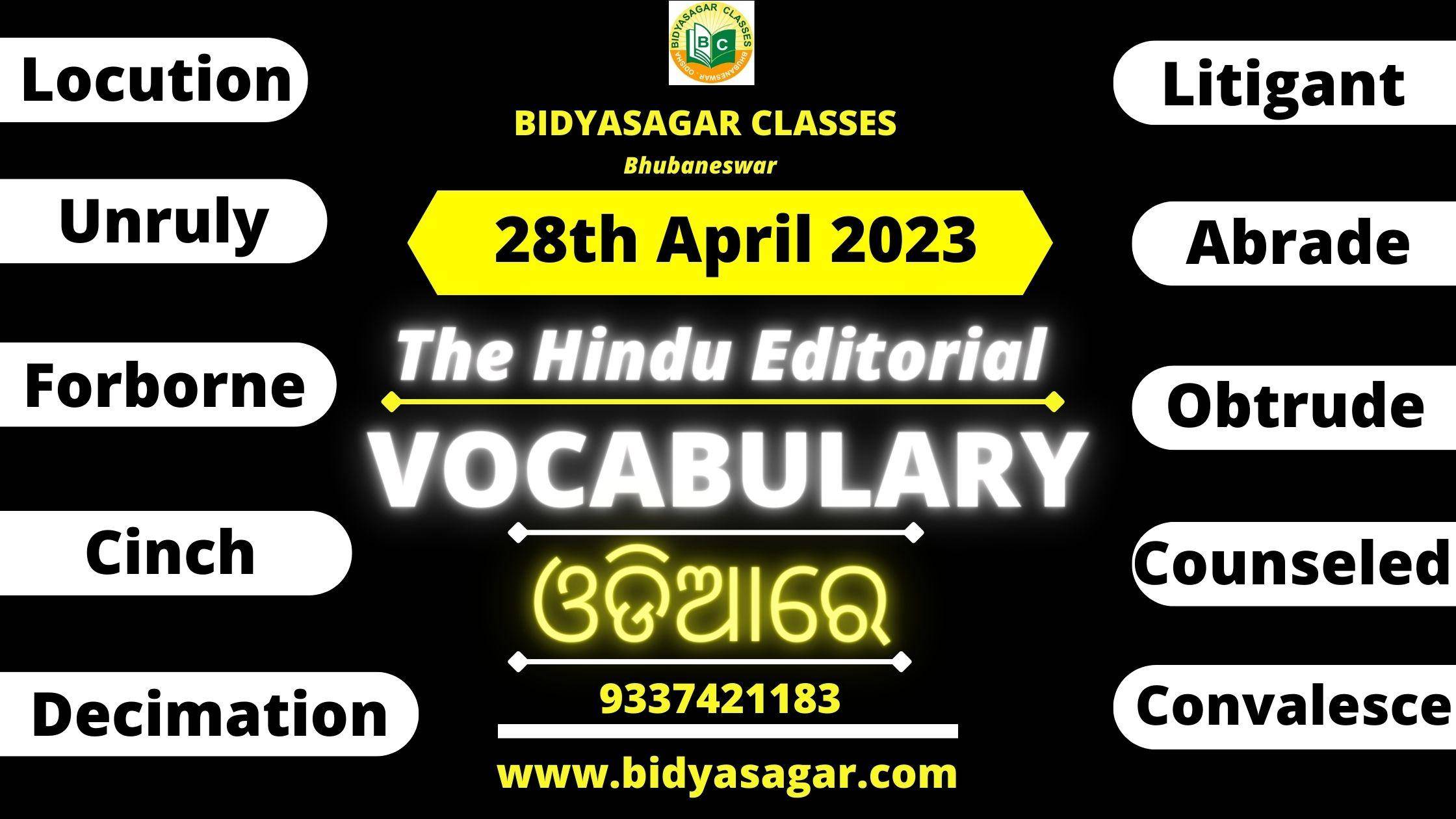 The Hindu Editorial Vocabulary of 28th April 2023