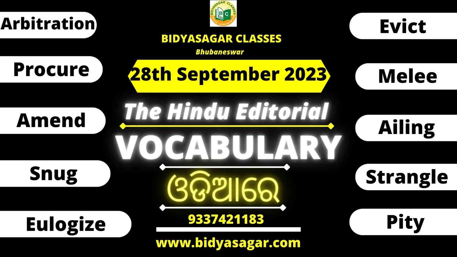 The Hindu Editorial Vocabulary of 28th September 2023