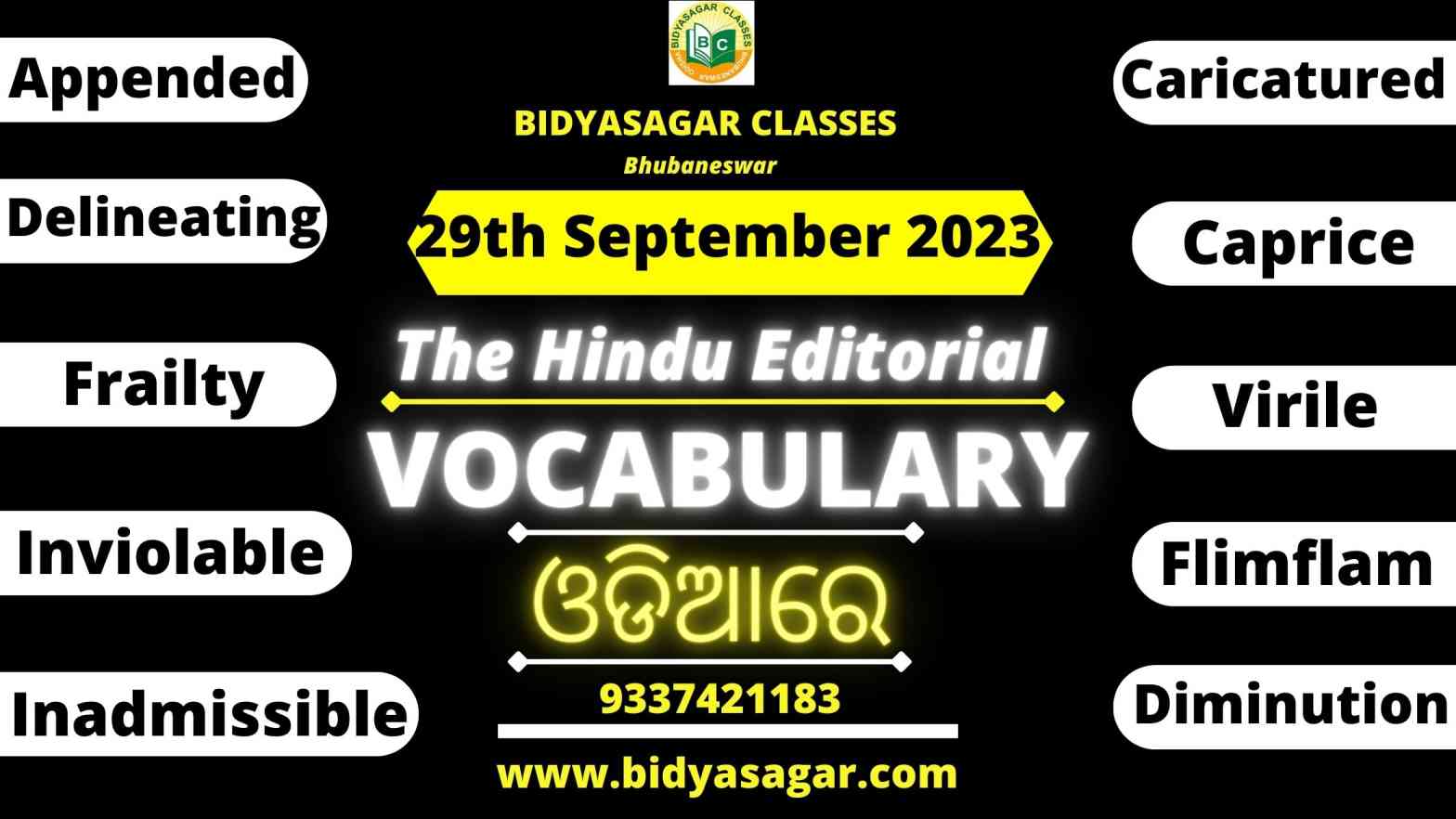 The Hindu Editorial Vocabulary of 29th September 2023