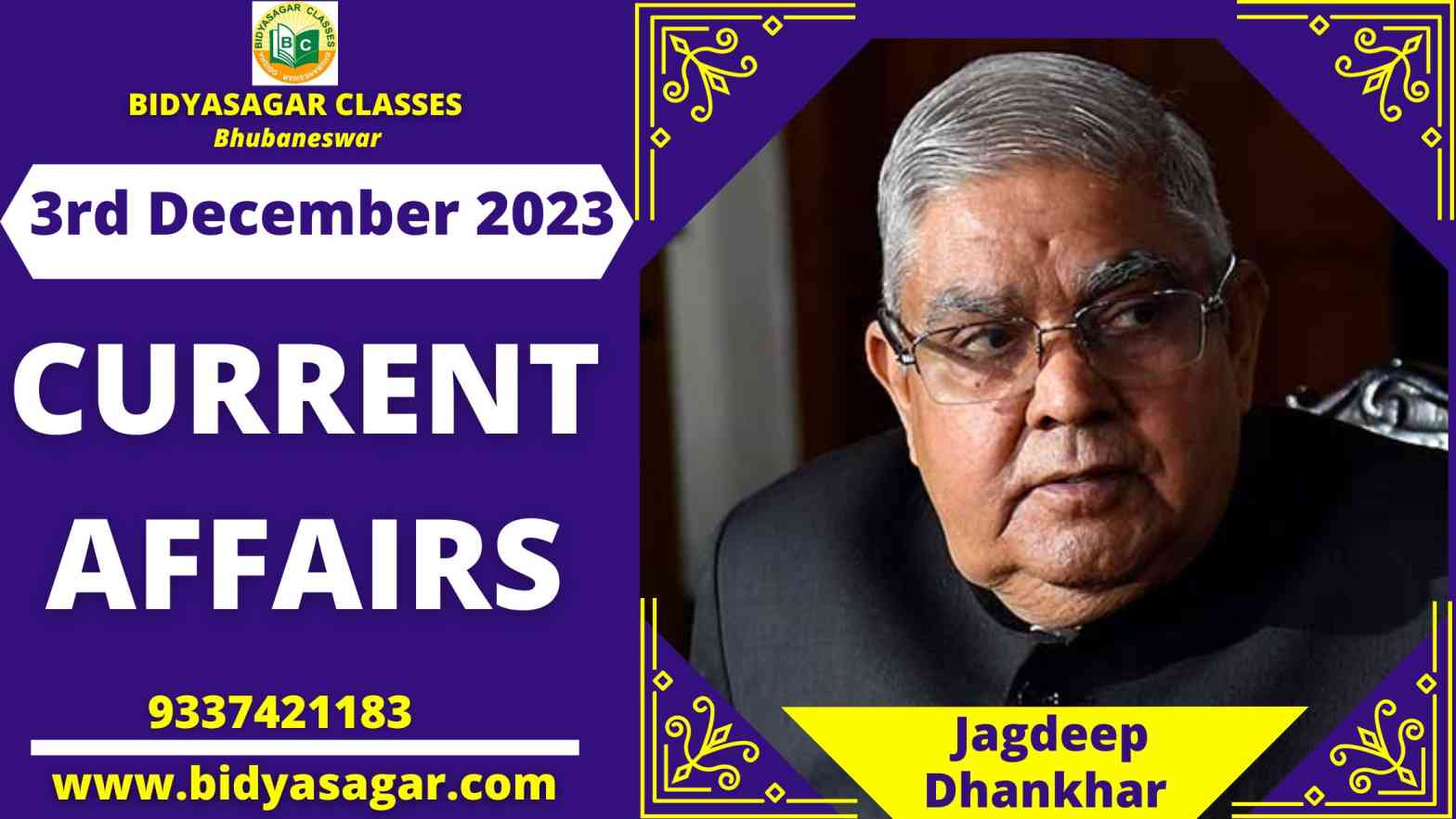 Today's Headlines : 3rd December Current Affairs 2023