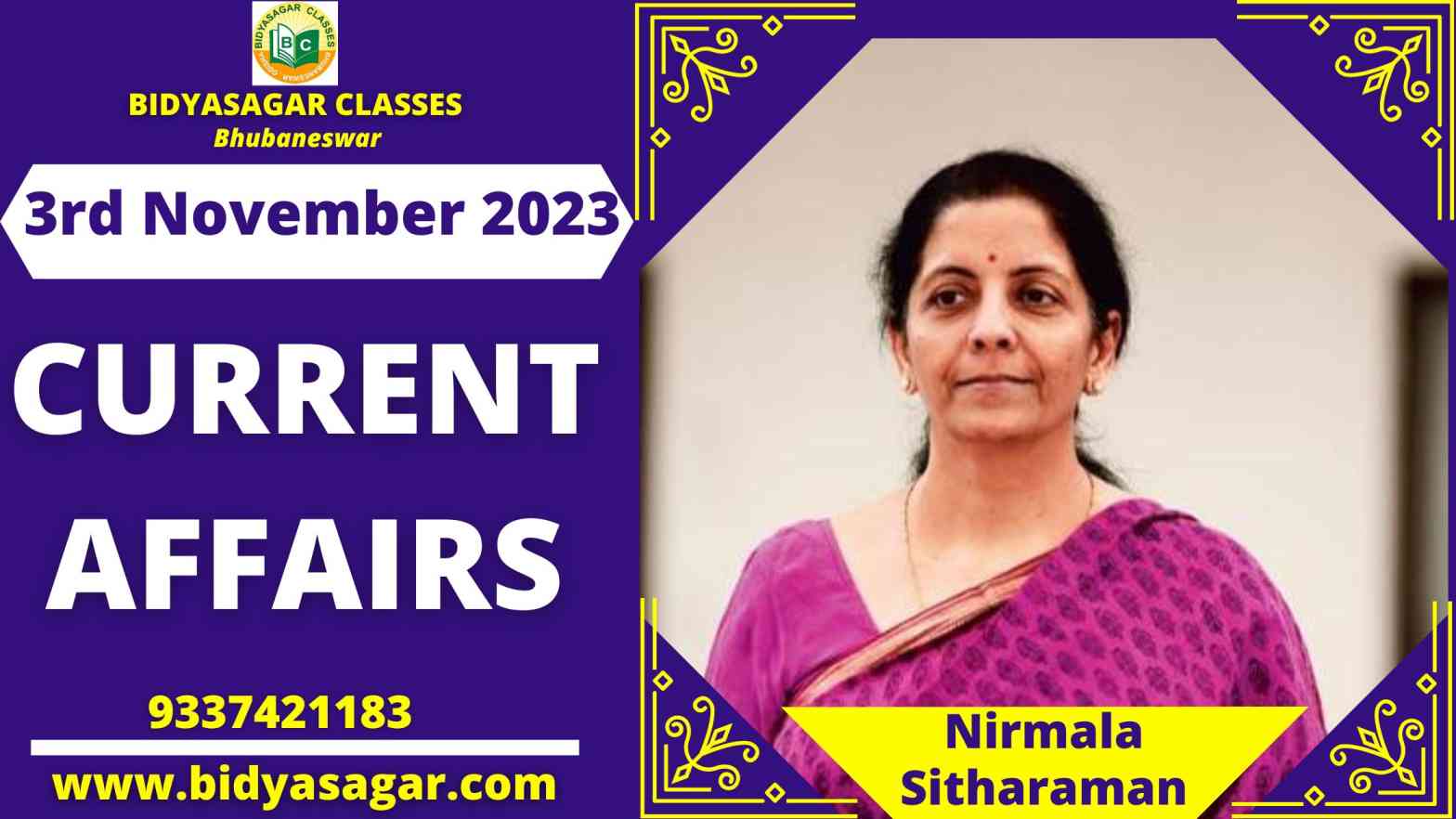 Today's Headlines : 3rd November Current Affairs 2023