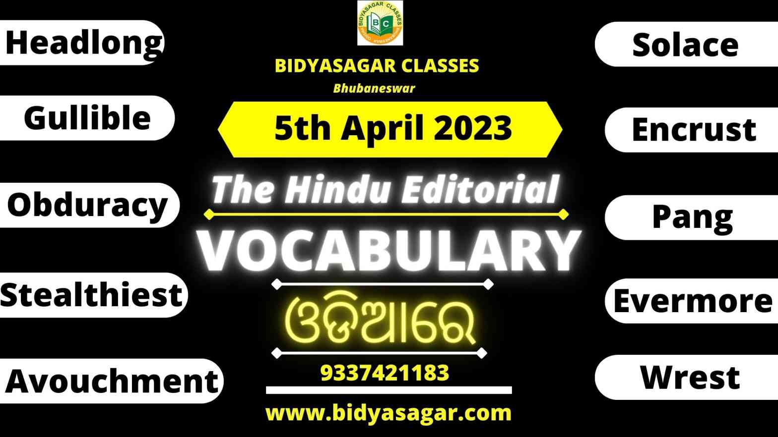 The Hindu Editorial Vocabulary of 5th April 2023