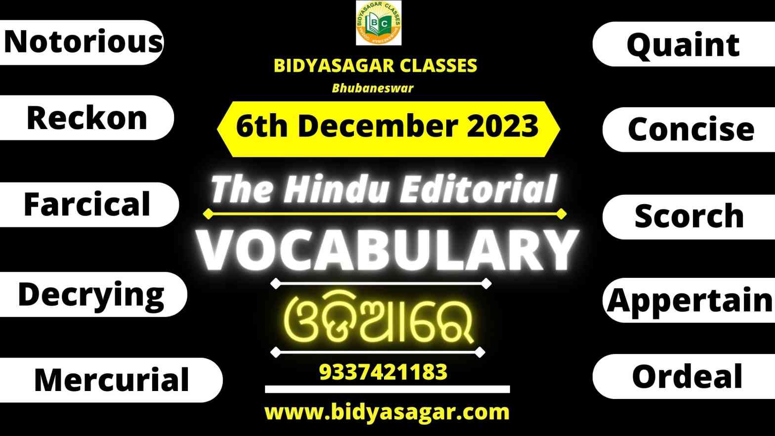 The Hindu Editorial Vocabulary of 6th December 2023