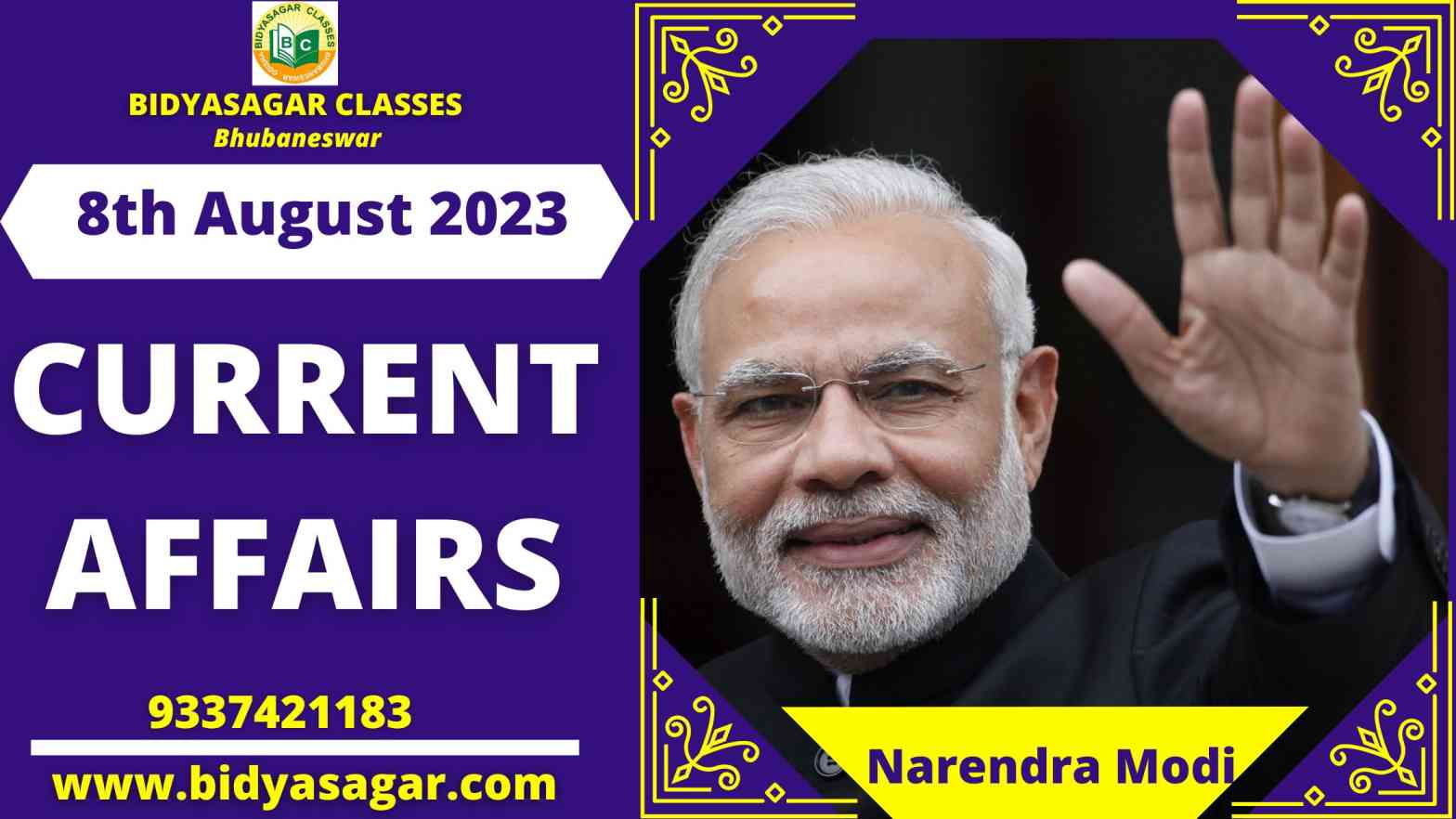 Today's Headlines : 8th August Current Affairs 2023