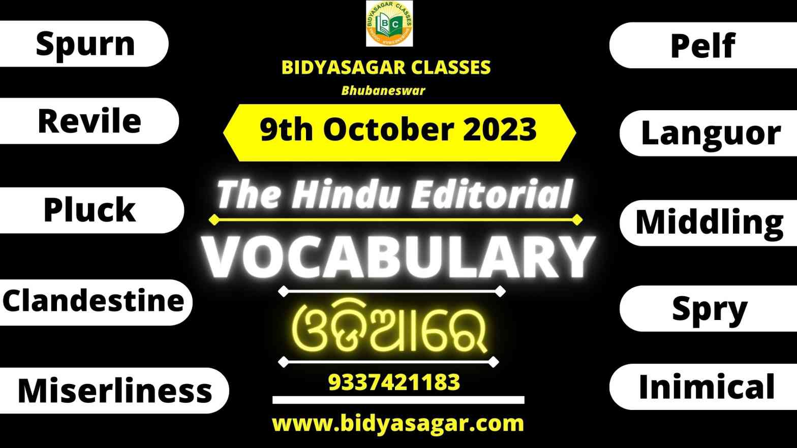 The Hindu Editorial Vocabulary of 9th October 2023