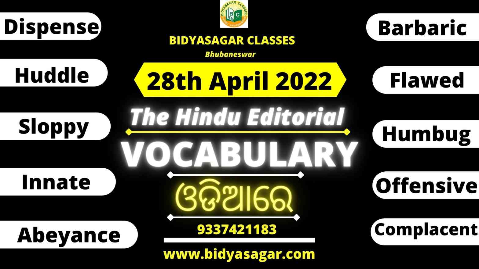 The Hindu Editorial Vocabulary of 28th April 2022