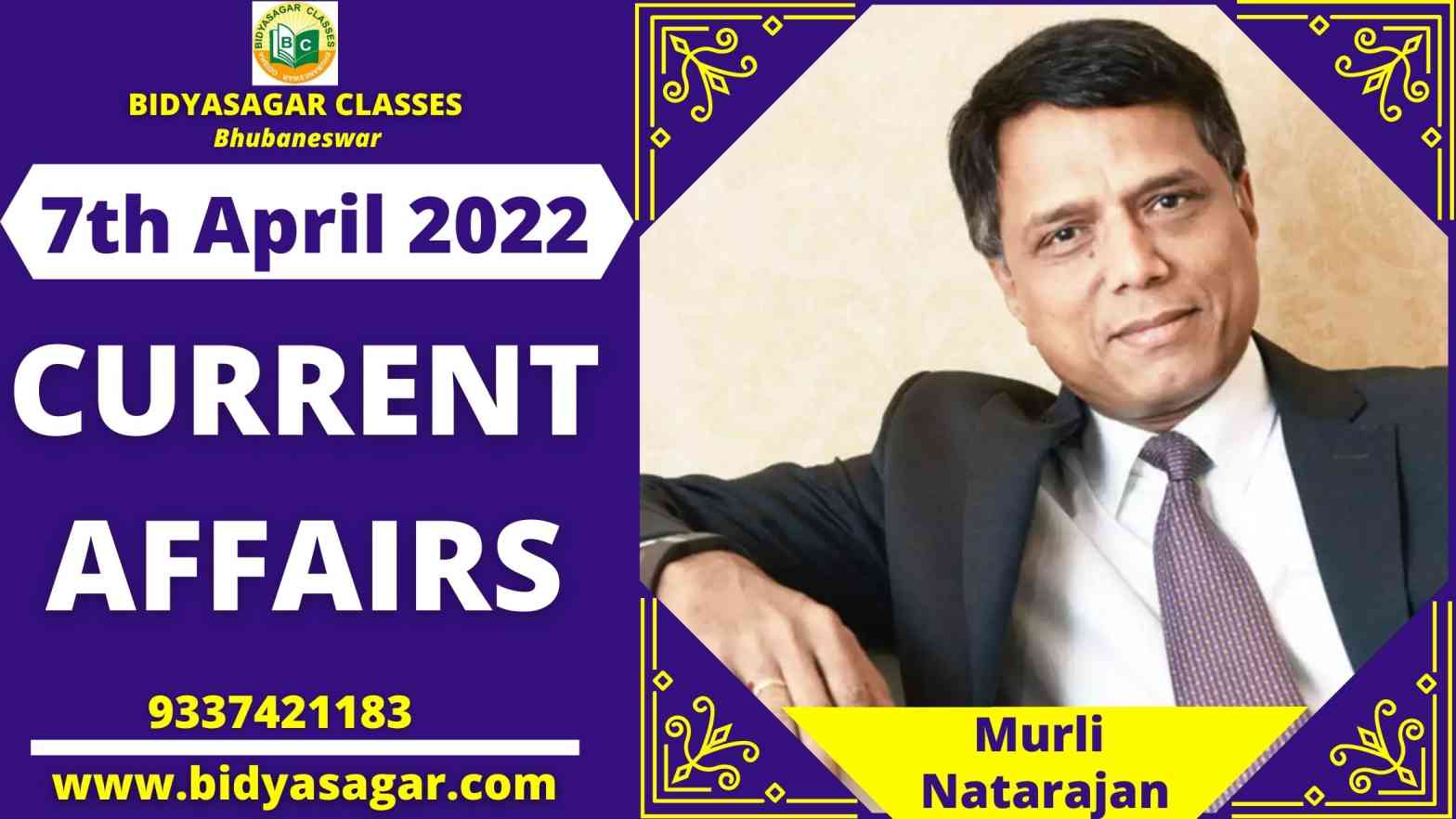 Today's Headlines : 7th April Current Affairs 2022