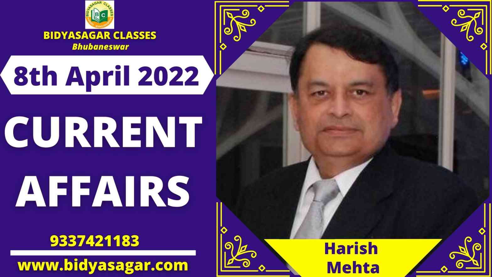 Today's Headlines : 8th April Current Affairs 2022