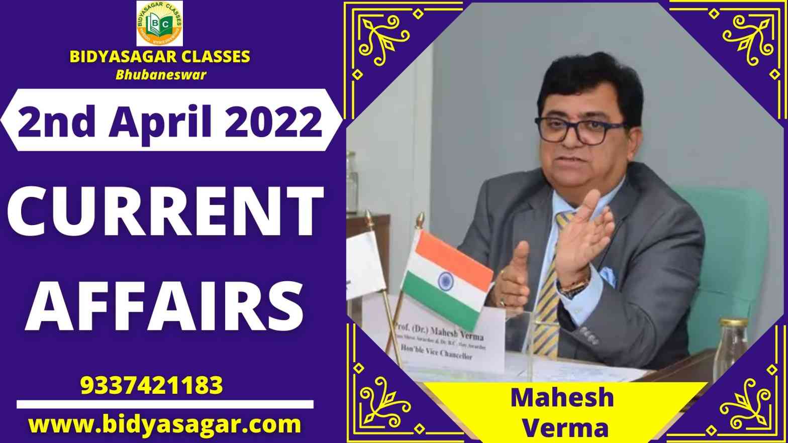 Today's Headlines : 2nd April Current Affairs 2022