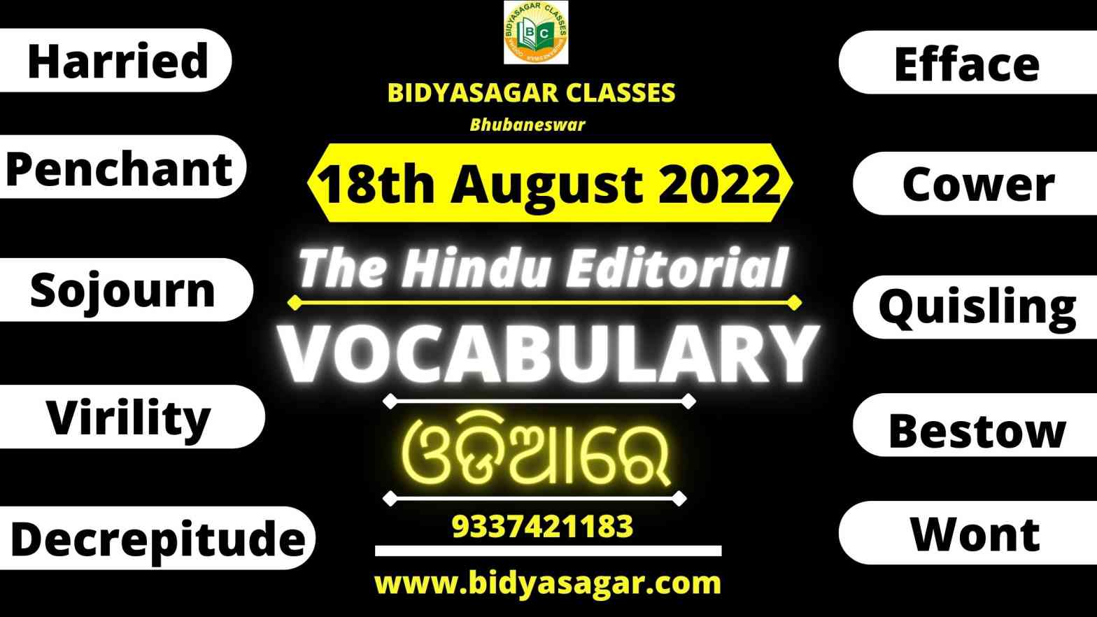 The Hindu Editorial Vocabulary of 18th August 2022