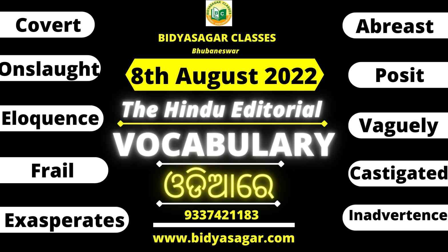 The Hindu Editorial Vocabulary of 8th August 2022