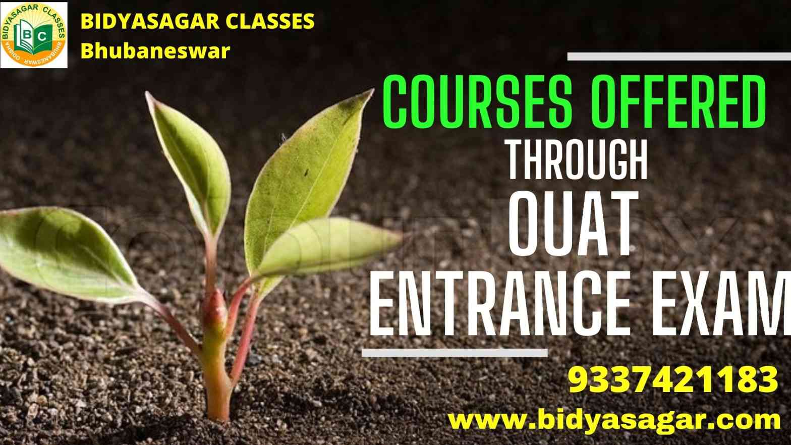 Courses Offered through OUAT Entrance Exam