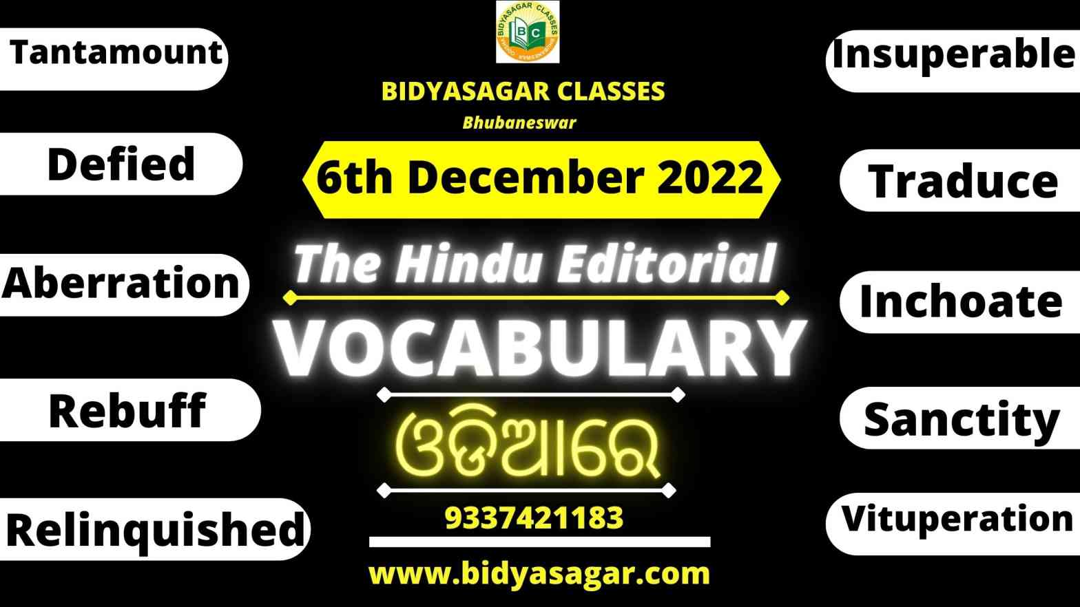 The Hindu Editorial Vocabulary of 6th december 2022