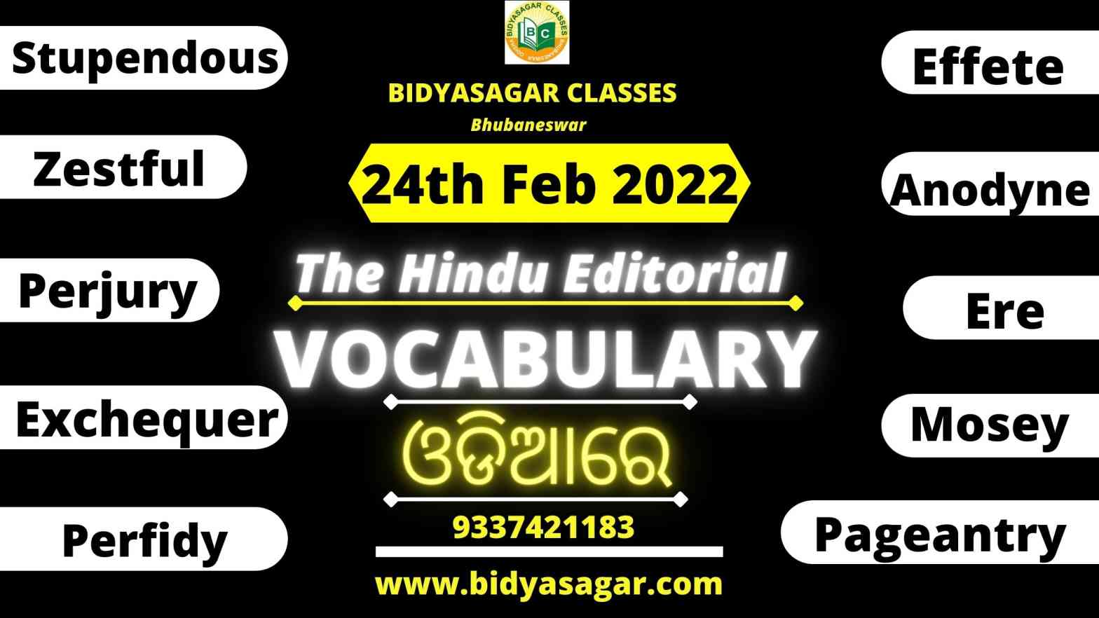 The Hindu Editorial Vocabulary of 24th february 2022