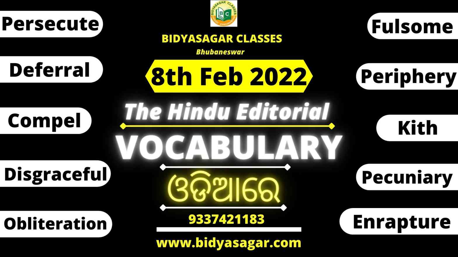 The Hindu Editorial Vocabulary of 8th february 2022