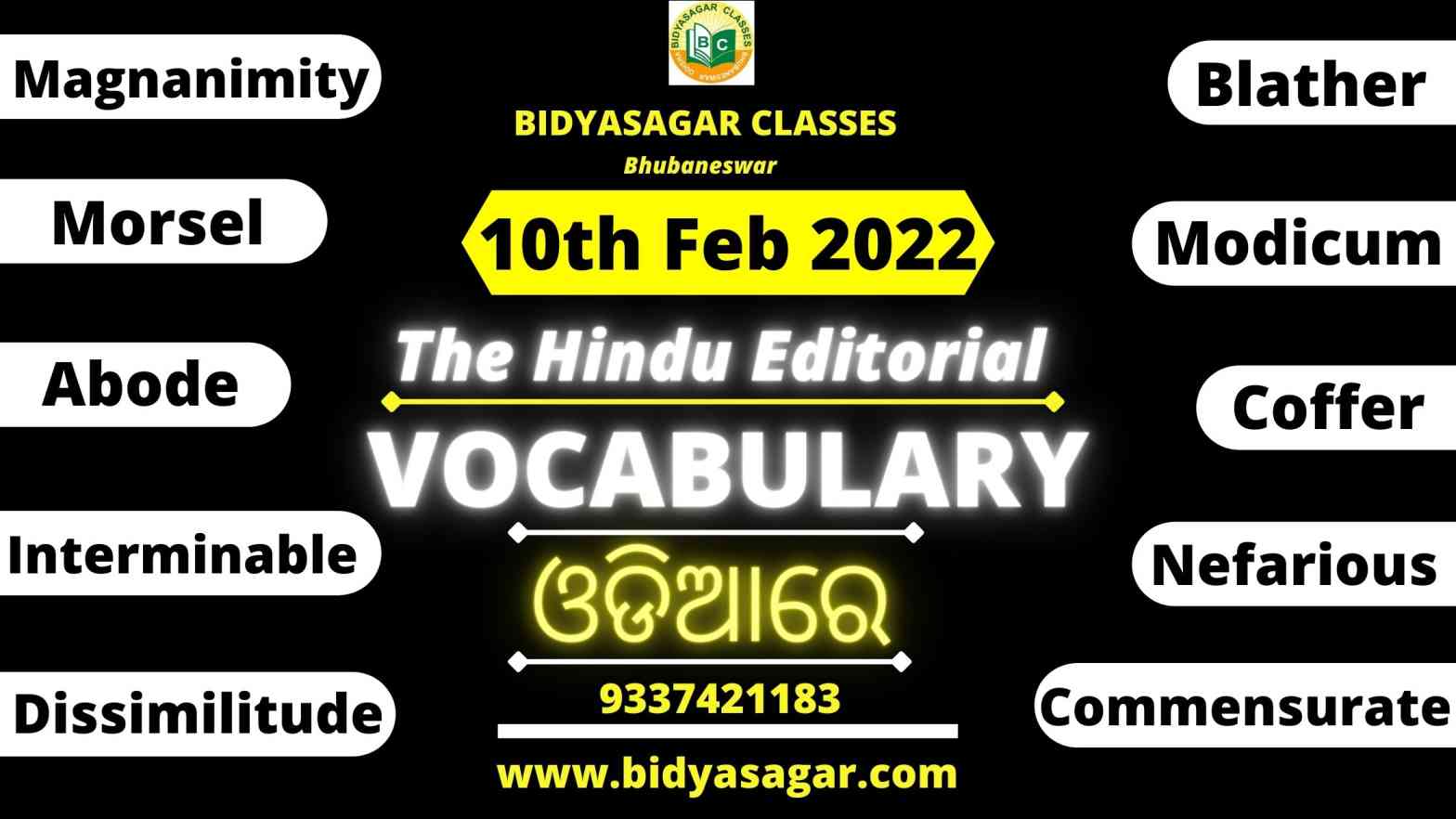 The Hindu Editorial Vocabulary of 10th february 2022