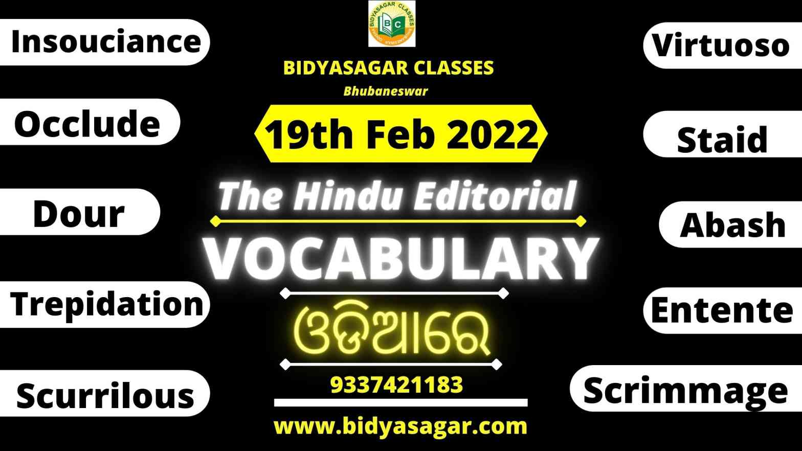 The Hindu Editorial Vocabulary of 19th february 2022