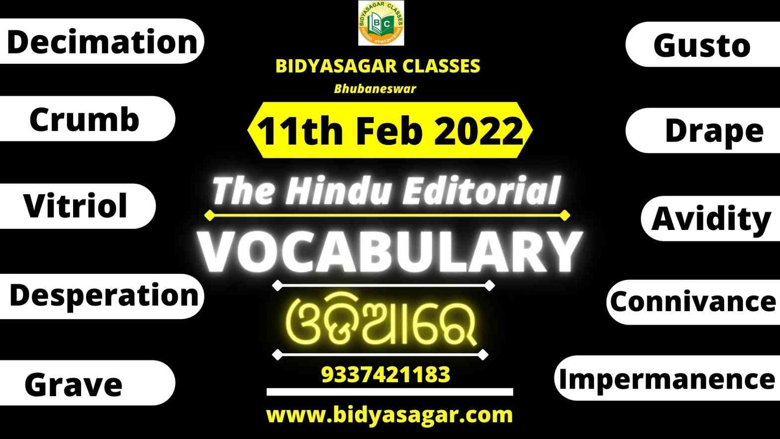 The Hindu Editorial Vocabulary of 11th february 2022