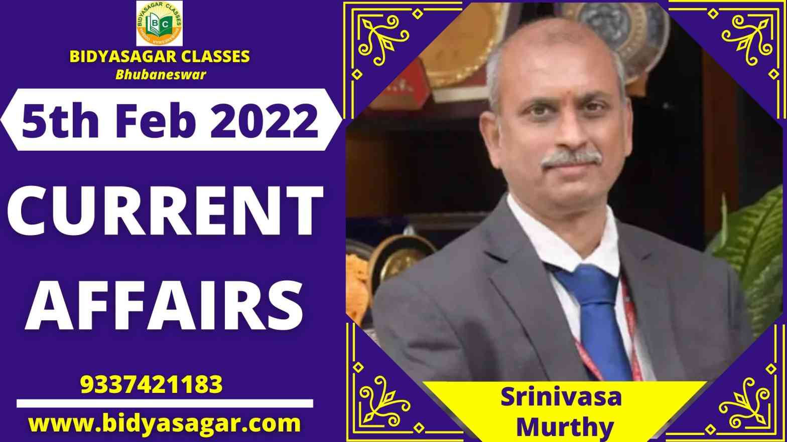 Important Daily Current Affairs of 5th February 2022