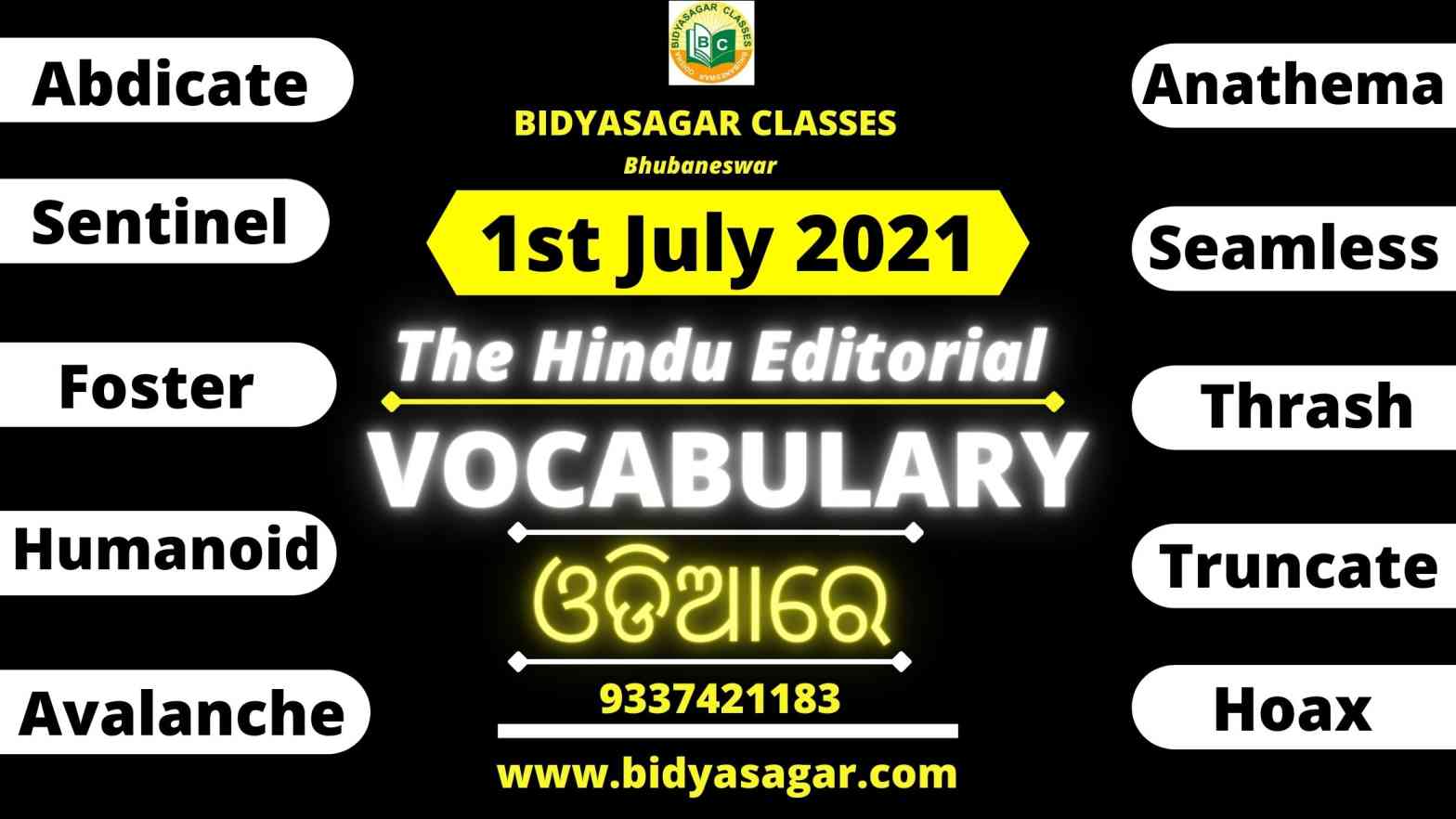 The Hindu Editorial Vocabulary of 1st July 2021