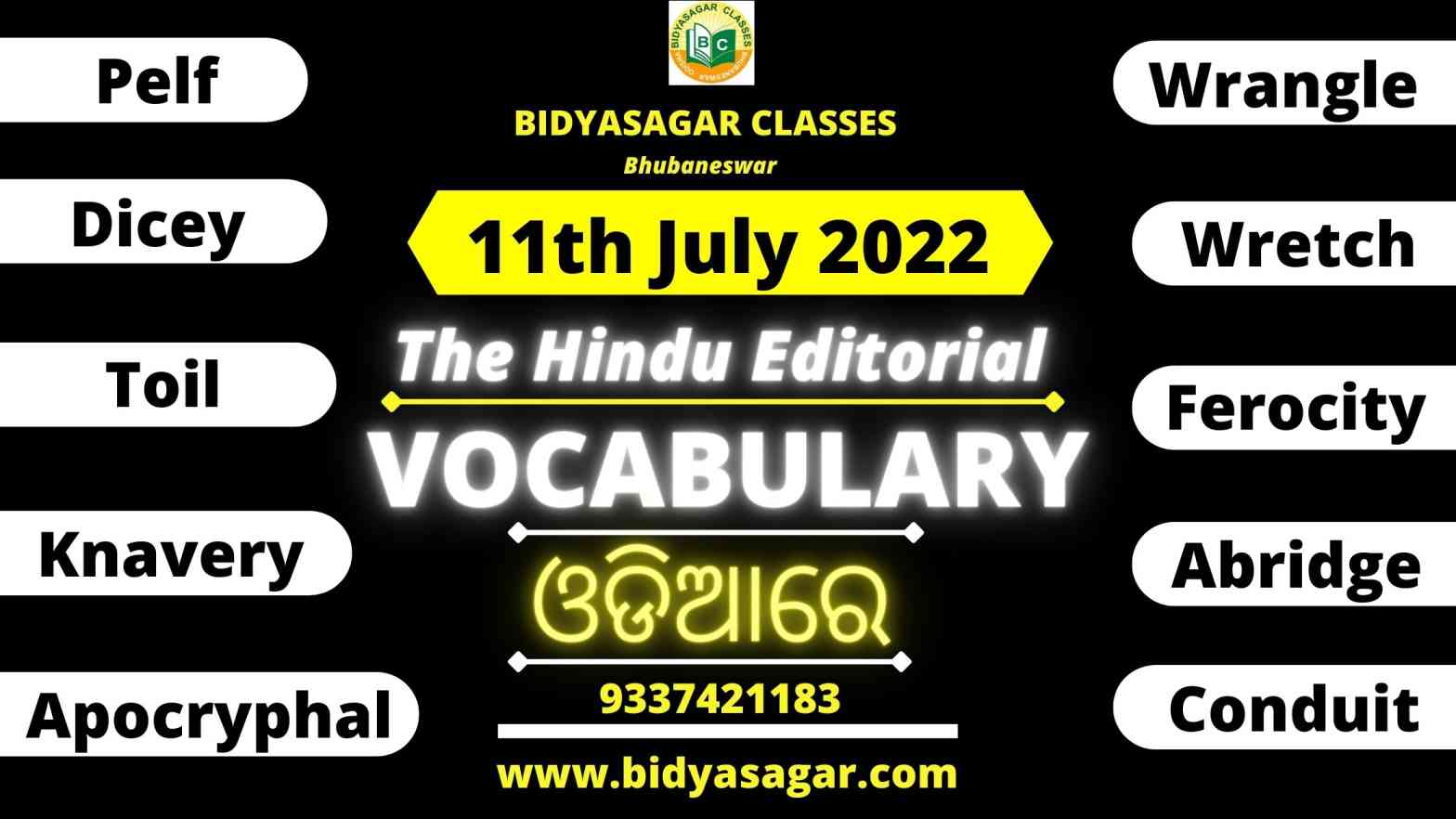 The Hindu Editorial Vocabulary of 11th July 2022