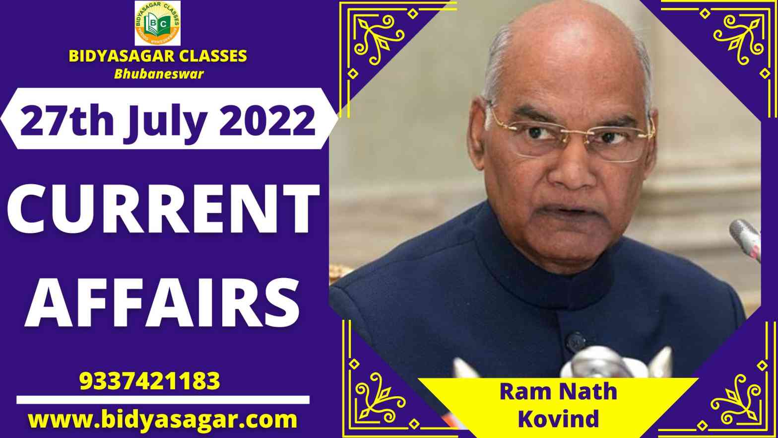 Today's Headlines : 27th July Current Affairs 2022