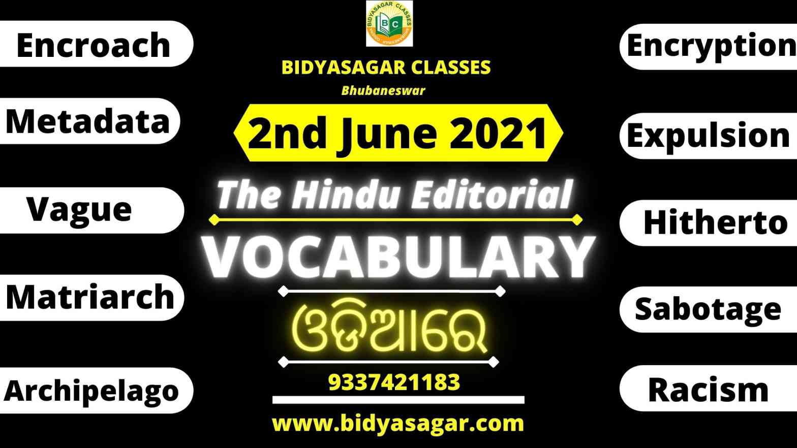 The Hindu Editorial Vocabulary of 2nd June 2021
