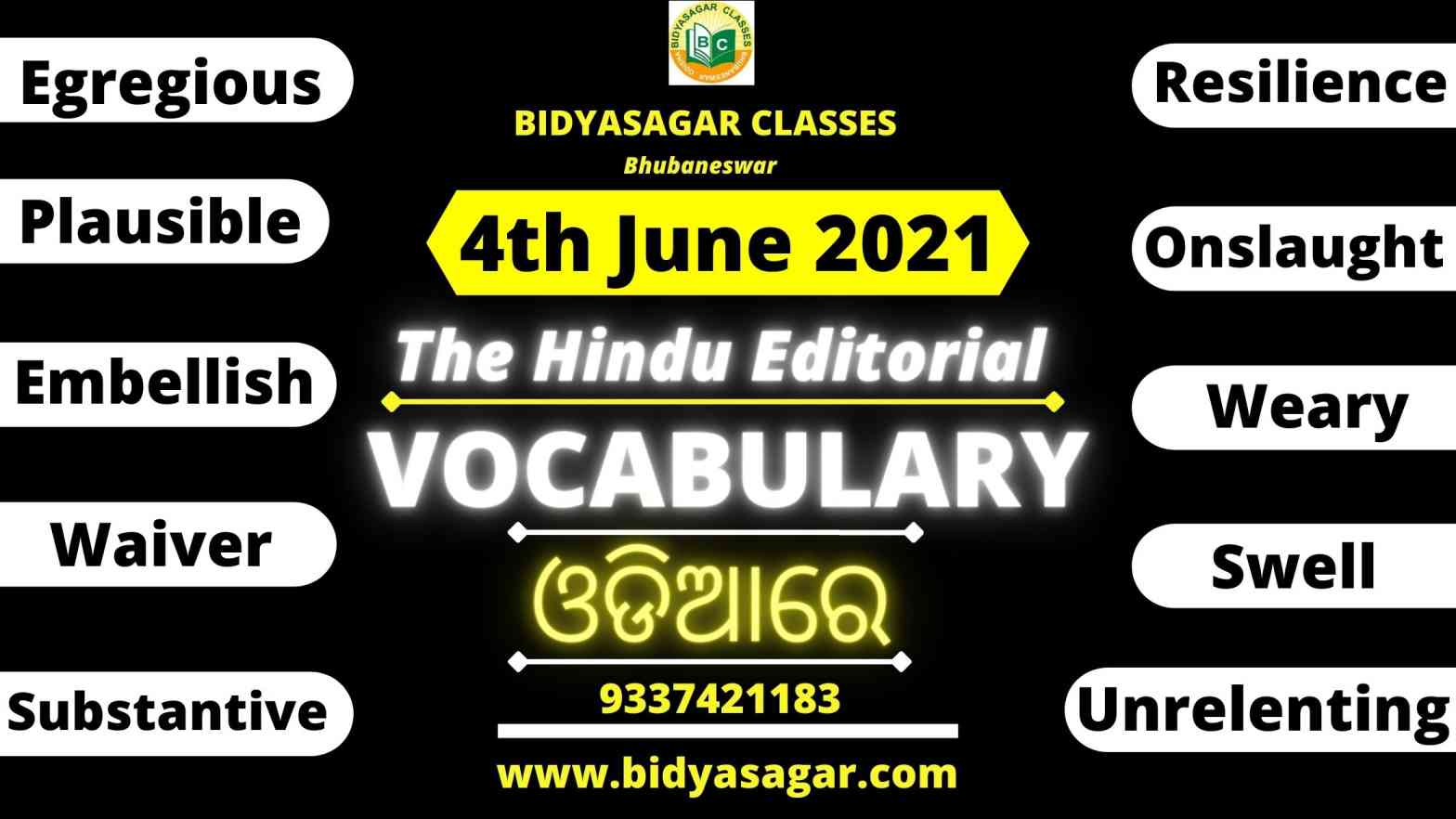 The Hindu Editorial Vocabulary of 4th June 2021