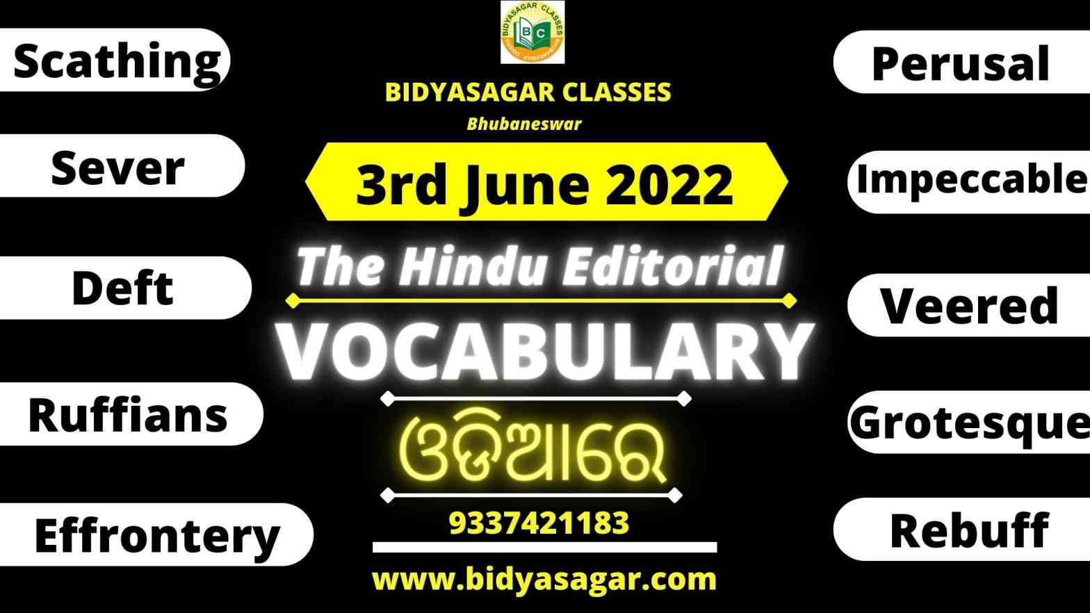 The Hindu Editorial Vocabulary of 3rd June 2022