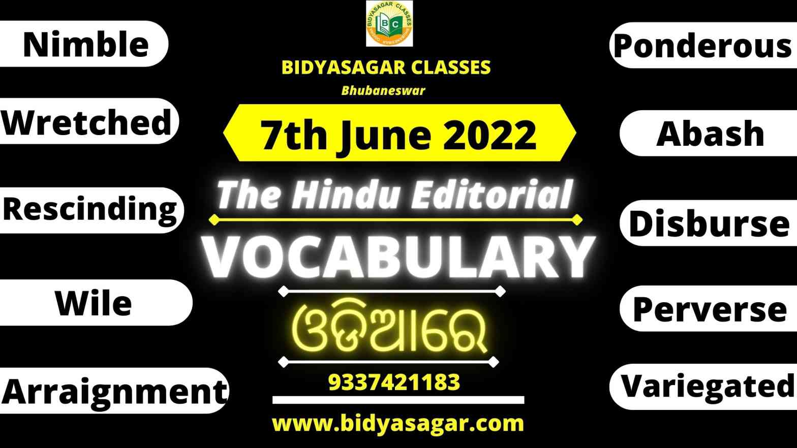 The Hindu Editorial Vocabulary of 7th June 2022