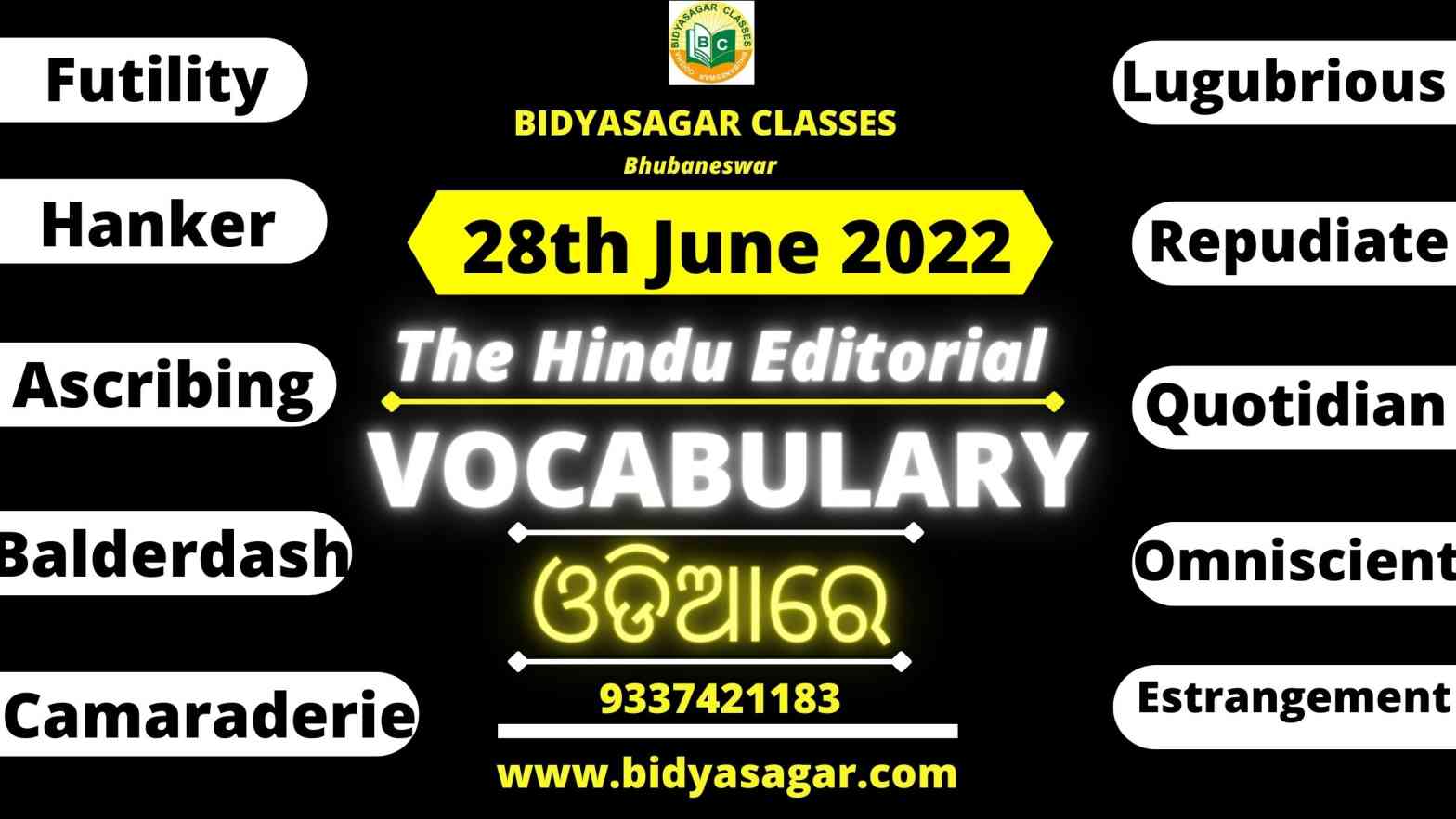 The Hindu Editorial Vocabulary of 28th June 2022