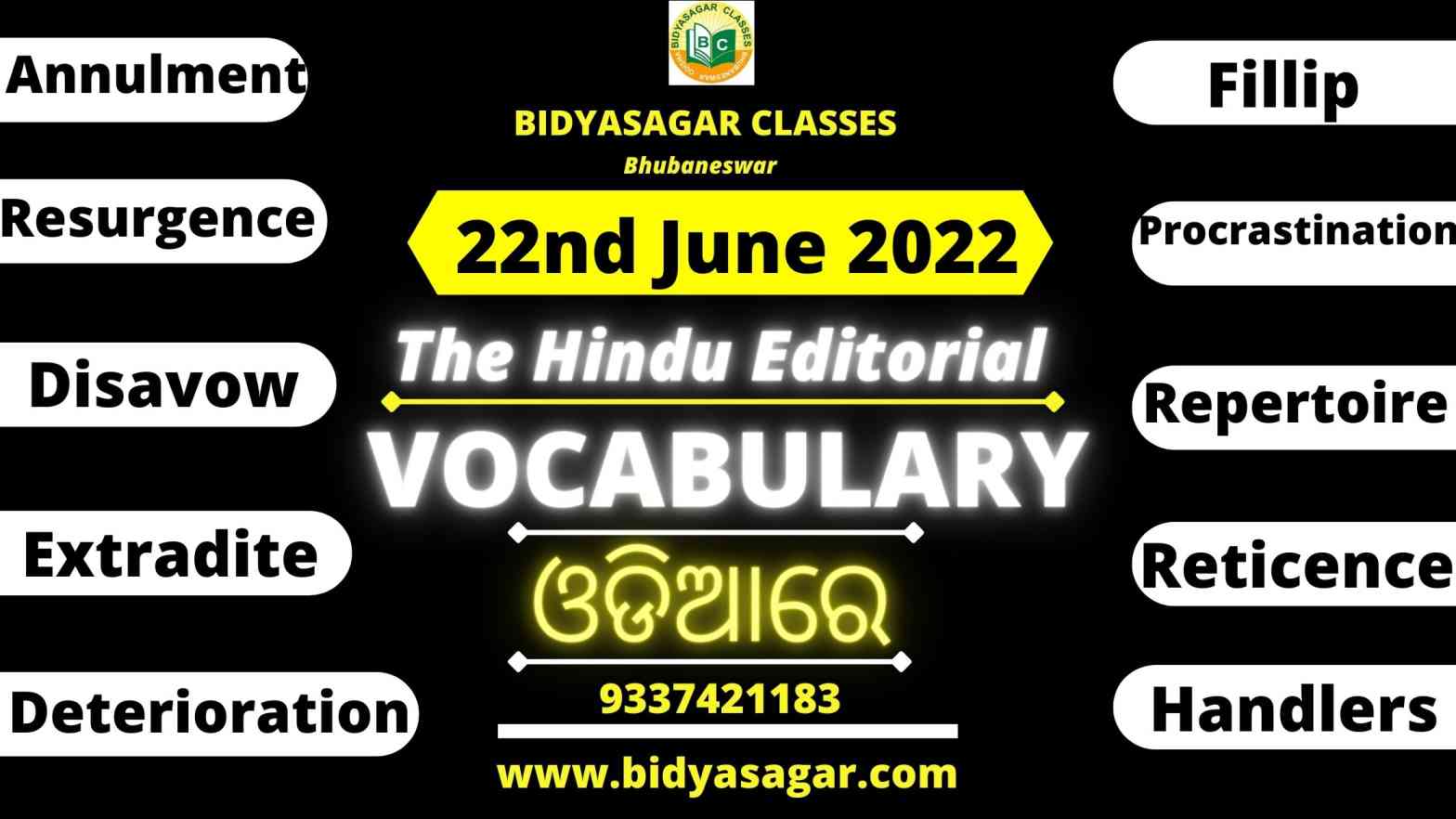 The Hindu Editorial Vocabulary of 22nd June 2022