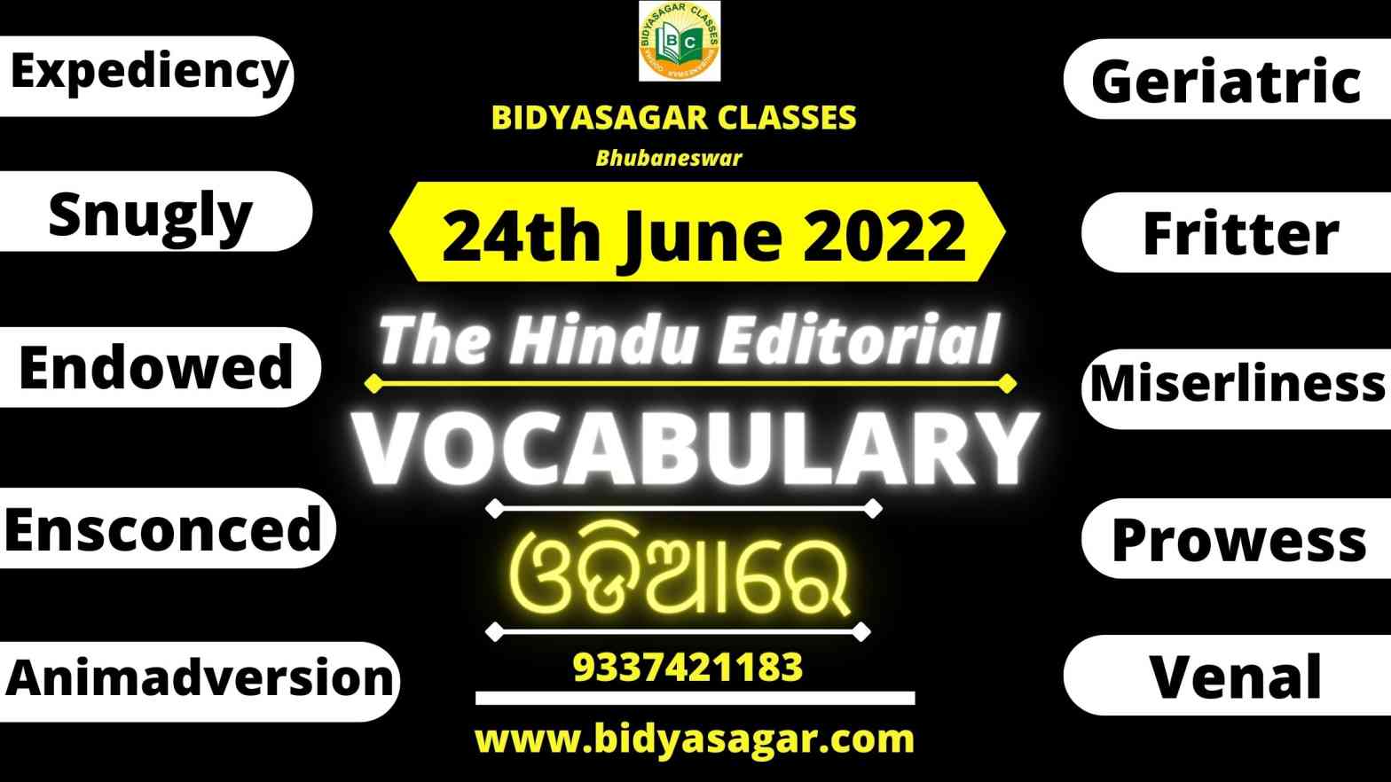 The Hindu Editorial Vocabulary of 24th June 2022