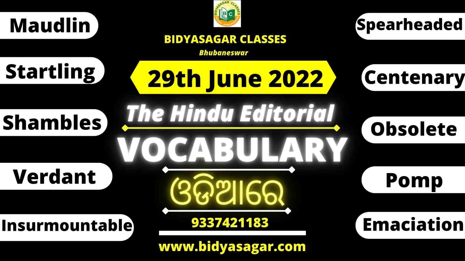 The Hindu Editorial Vocabulary of 29th June 2022