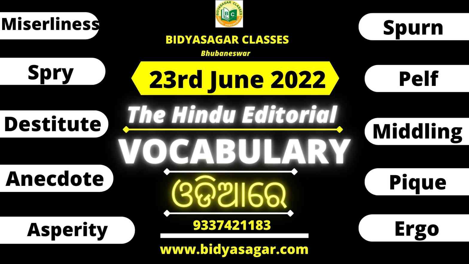 The Hindu Editorial Vocabulary of 23rd June 2022