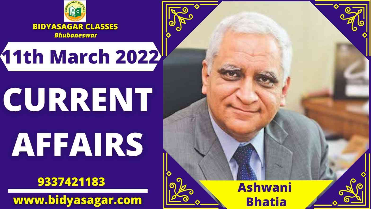 Today's Headlines : 11 March Current Affairs 2022